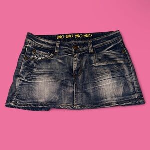 Y2K dark wash Mini denim skort